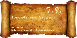 Tomcsányi Vilja névjegykártya